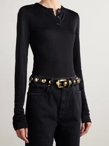 Khaite Benny Studded Patent-leather Belt | Thumbnail 2