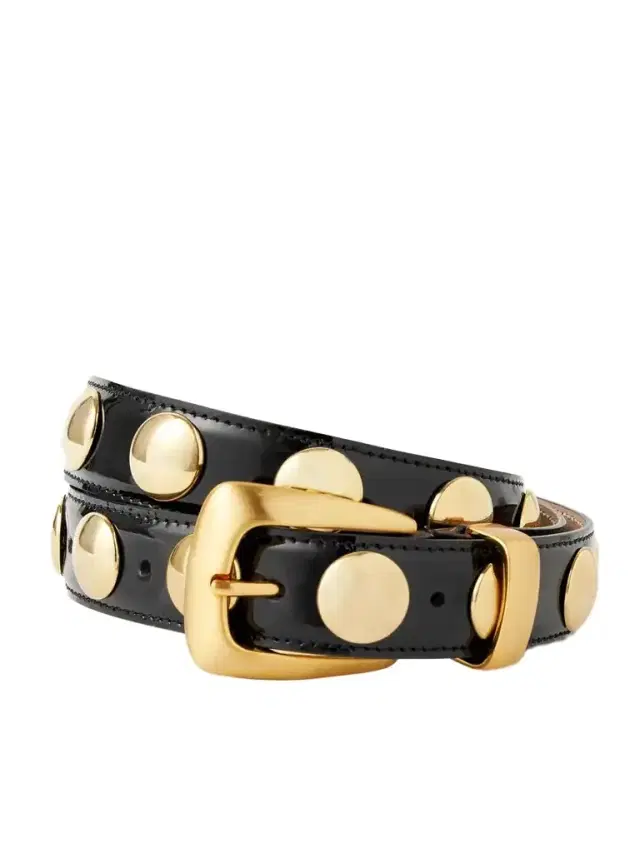 Benny Studded Patent-leather Belt