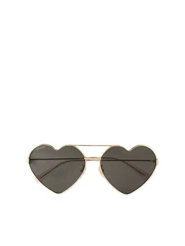 Heart-shaped Gold-tone Sunglasses
