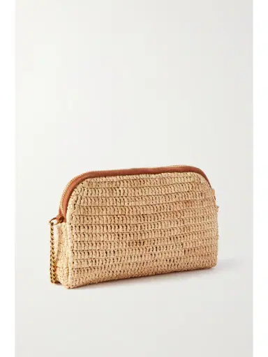 Saint Laurent Gaby Mini Leather-trimmed Raffia Shoulder Bag | Thumbnail 3 Saint Laurent Gaby Mini Leather-trimmed Raffia Shoulder Bag | Thumbnail 3