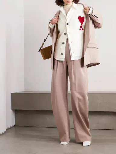 AMI PARIS Adc Intarsia Merino Wool Cardigan | Thumbnail 2