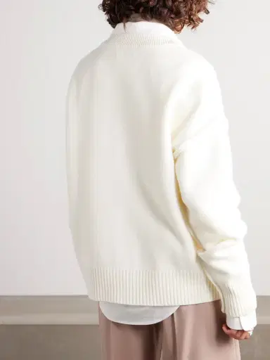 AMI PARIS Adc Intarsia Merino Wool Cardigan | Thumbnail 4