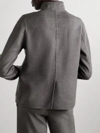 Loro Piana Leather-trimmed Cashmere Jacket | Thumbnail 3 Loro Piana Leather-trimmed Cashmere Jacket | Thumbnail 3