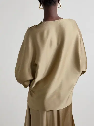 Loro Piana Button-detailed Silk-satin Top | Thumbnail 4 Loro Piana Button-detailed Silk-satin Top | Thumbnail 4