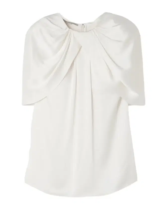 Asymmetric Cape-effect Draped Satin Blouse