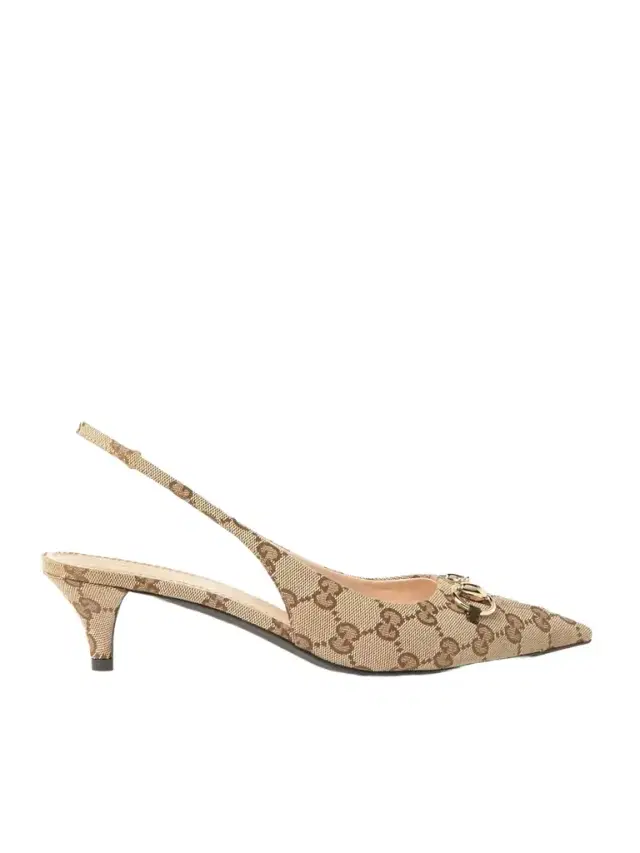 Erin Horsebit-embellished Canvas-jacquard Slingback Pumps