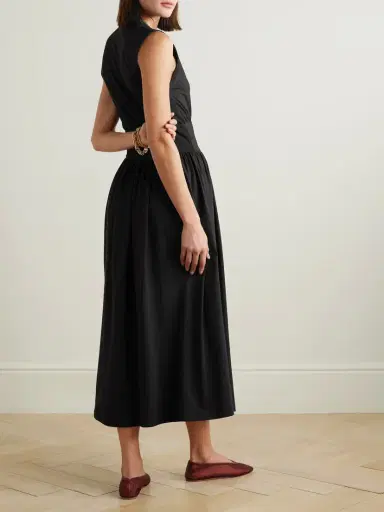 TOTEME Pleated Organic Cotton-jersey Midi Dress | Thumbnail 3 TOTEME Pleated Organic Cotton-jersey Midi Dress | Thumbnail 3
