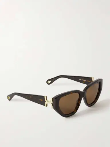 Chloé Cat-eye Tortoiseshell Acetate And Gold-tone Metal Sunglasses | Thumbnail 3