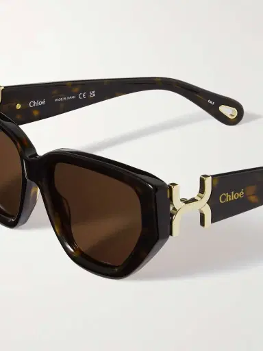 Chloé Cat-eye Tortoiseshell Acetate And Gold-tone Metal Sunglasses | Thumbnail 4