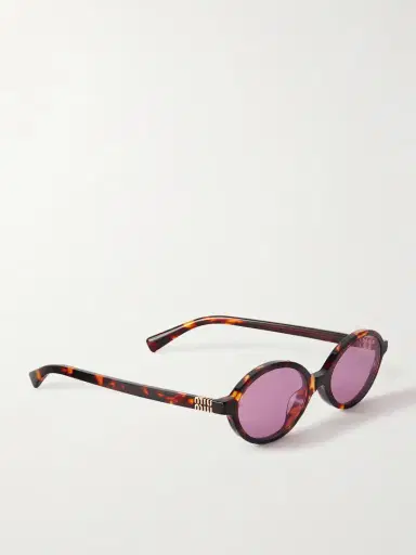 Miu Miu Eyewear Oval-frame Tortoiseshell Acetate Sunglasses | Thumbnail 3