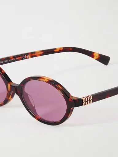 Miu Miu Eyewear Oval-frame Tortoiseshell Acetate Sunglasses | Thumbnail 4