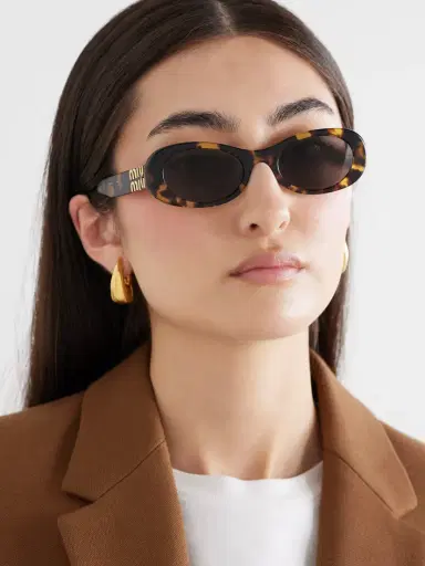 Miu Miu Eyewear Oval-frame Tortoiseshell Acetate Sunglasses | Thumbnail 2 Miu Miu Eyewear Oval-frame Tortoiseshell Acetate Sunglasses | Thumbnail 2