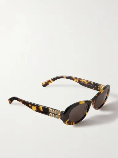 Miu Miu Eyewear Oval-frame Tortoiseshell Acetate Sunglasses | Thumbnail 3 Miu Miu Eyewear Oval-frame Tortoiseshell Acetate Sunglasses | Thumbnail 3