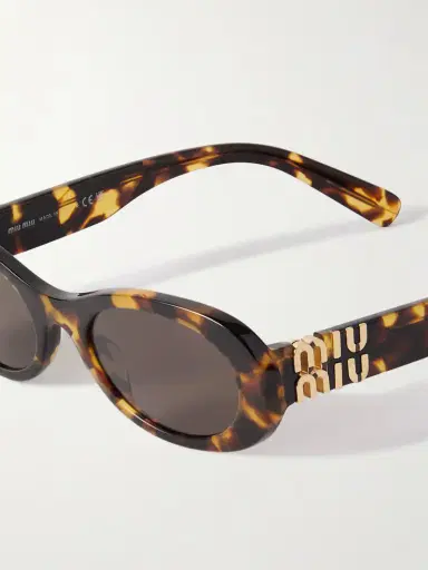 Miu Miu Eyewear Oval-frame Tortoiseshell Acetate Sunglasses | Thumbnail 4 Miu Miu Eyewear Oval-frame Tortoiseshell Acetate Sunglasses | Thumbnail 4
