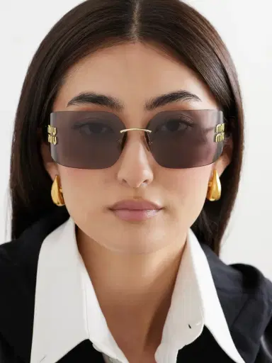 Miu Miu Eyewear D-frame Gold-tone Sunglasses | Thumbnail 2 Miu Miu Eyewear D-frame Gold-tone Sunglasses | Thumbnail 2