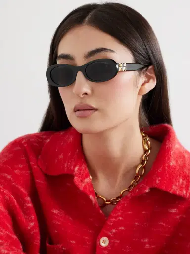 Miu Miu Eyewear Oval-frame Acetate Sunglasses | Thumbnail 2 Miu Miu Eyewear Oval-frame Acetate Sunglasses | Thumbnail 2