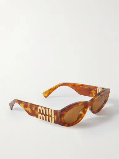 Miu Miu Eyewear Glimpse Oval-frame Tortoiseshell Acetate Sunglasses | Thumbnail 3 Miu Miu Eyewear Glimpse Oval-frame Tortoiseshell Acetate Sunglasses | Thumbnail 3
