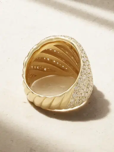 David Yurman Sculpted Cable 18-karat Gold Diamond Ring | Thumbnail 3