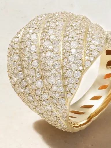 David Yurman Sculpted Cable 18-karat Gold Diamond Ring | Thumbnail 4