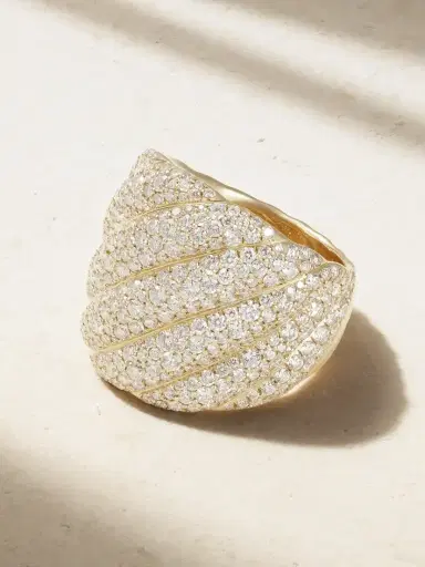 David Yurman Sculpted Cable 18-karat Gold Diamond Ring | Thumbnail 1