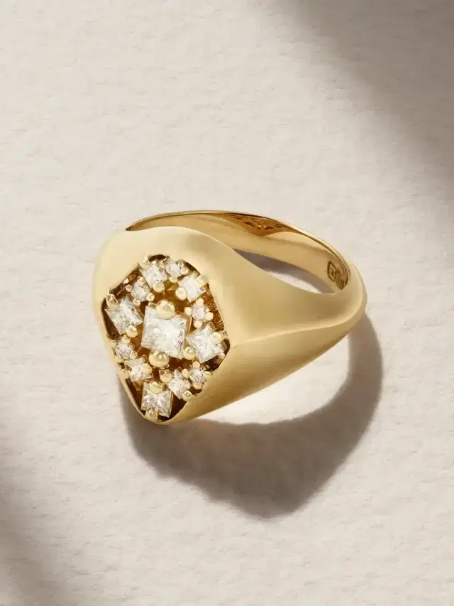 18-karat Gold Diamond Pinky Ring