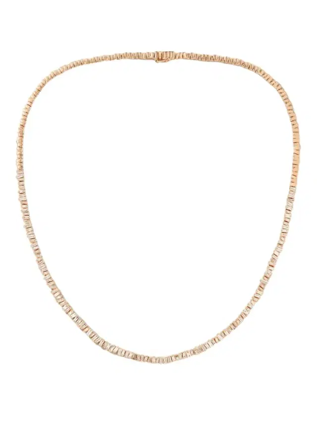 Suzanne Kalan 18-karat Rose Gold Diamond Necklace