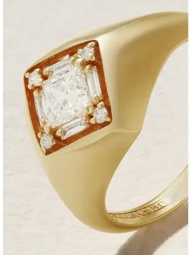 Suzanne Kalan 18-karat Gold Diamond Pinky Ring | Thumbnail 4