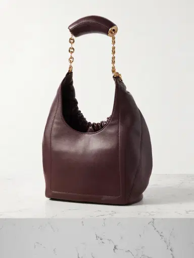 Loewe Squeeze Small Chain-embellished Gathered Leather Shoulder Bag | Thumbnail 3 Loewe Squeeze Small Chain-embellished Gathered Leather Shoulder Bag | Thumbnail 3