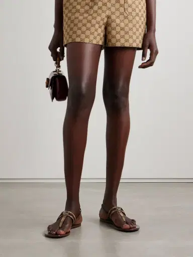 Gucci Kika Logo-embellished Webbing And Leather-trimmed Canvas-jacquard Sandals | Thumbnail 2 Gucci Kika Logo-embellished Webbing And Leather-trimmed Canvas-jacquard Sandals | Thumbnail 2