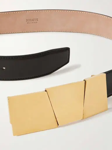 Khaite Axel Gold-tone And Leather Belt | Thumbnail 3