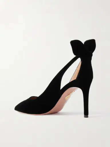Aquazzura Bow Tie 85 Velvet Pumps | Thumbnail 3 Aquazzura Bow Tie 85 Velvet Pumps | Thumbnail 3