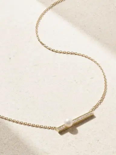 Mizuki 14-karat Gold, Diamond And Pearl Necklace | Thumbnail 1