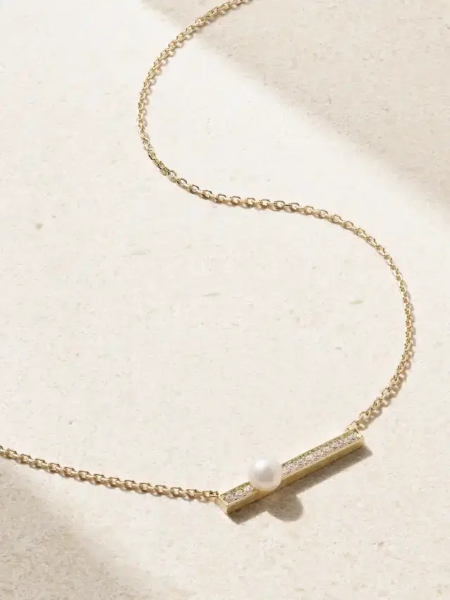 Mizuki 14-karat Gold, Diamond And Pearl Necklace