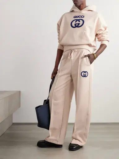 Gucci Appliquéd Cotton-jersey Straight-leg Track Pants | Thumbnail 2