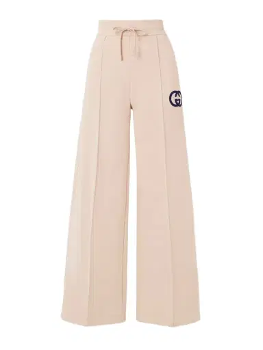 Gucci Appliquéd Cotton-jersey Straight-leg Track Pants | Thumbnail 1