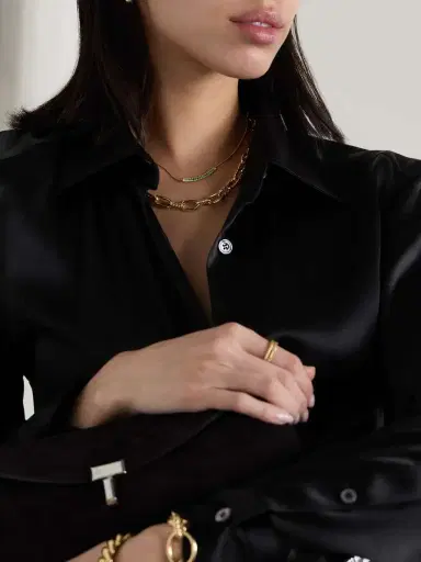 David Yurman Petite Pavé 18-karat Gold Emerald Necklace | Thumbnail 5
