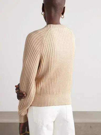 Loro Piana Ribbed-knit Silk And Cotton-blend Sweater | Thumbnail 3 Loro Piana Ribbed-knit Silk And Cotton-blend Sweater | Thumbnail 3
