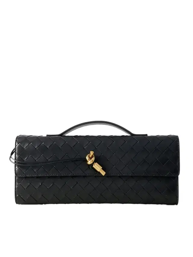 Andiamo Long Intrecciato Leather Clutch