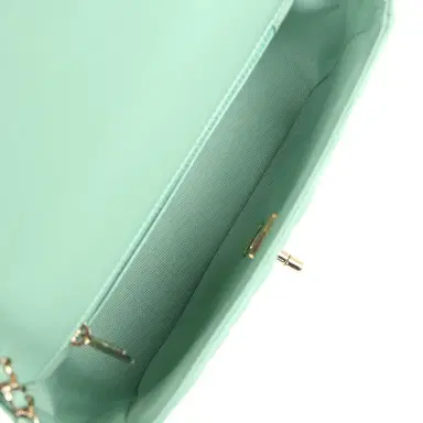 Chanel Chanel Candy Heart Mini Flap Bag Turquoise Lambskin Enamel and Light Gold Hardware | Thumbnail 11 Chanel Chanel Candy Heart Mini Flap Bag Turquoise Lambskin Enamel and Light Gold Hardware | Thumbnail 11
