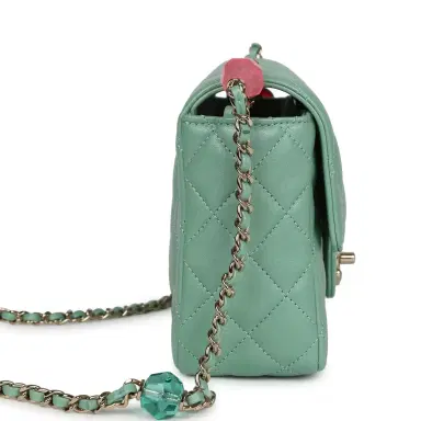 Chanel Chanel Candy Heart Mini Flap Bag Turquoise Lambskin Enamel and Light Gold Hardware | Thumbnail 3 Chanel Chanel Candy Heart Mini Flap Bag Turquoise Lambskin Enamel and Light Gold Hardware | Thumbnail 3