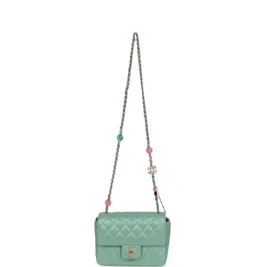 Chanel Chanel Candy Heart Mini Flap Bag Turquoise Lambskin Enamel and Light Gold Hardware | Thumbnail 7 Chanel Chanel Candy Heart Mini Flap Bag Turquoise Lambskin Enamel and Light Gold Hardware | Thumbnail 7