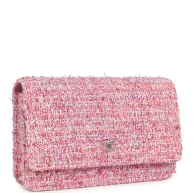 Chanel Chanel Classic Wallet On Chain Pink Multicolored Tweed Gold Hardware | Thumbnail 2