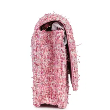 Chanel Chanel Classic Wallet On Chain Pink Multicolored Tweed Gold Hardware | Thumbnail 4