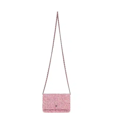 Chanel Chanel Classic Wallet On Chain Pink Multicolored Tweed Gold Hardware | Thumbnail 7