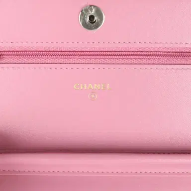 Chanel Chanel Classic Wallet On Chain Pink Multicolored Tweed Gold Hardware | Thumbnail 8