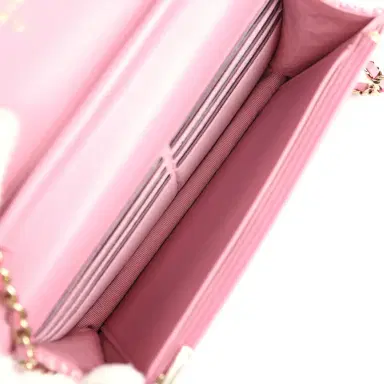 Chanel Chanel Classic Wallet On Chain Pink Multicolored Tweed Gold Hardware | Thumbnail 10