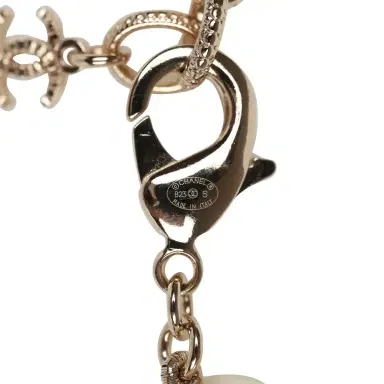 Chanel Chanel Gold CC Faux Large Pearl Crystal Necklace | Thumbnail 6