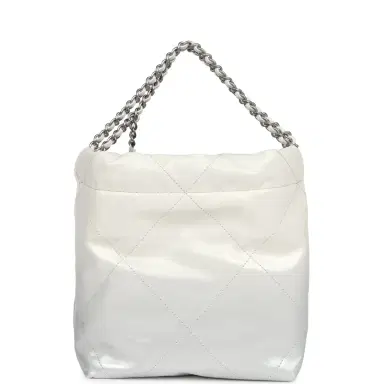 Chanel Chanel Mini 22 Hobo White and Silver Ombre Metallic Calfskin Silver Hardware | Thumbnail 4