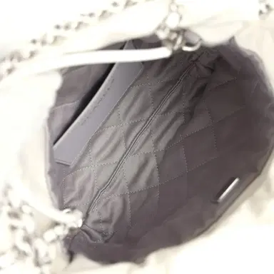 Chanel Chanel Mini 22 Hobo White and Silver Ombre Metallic Calfskin Silver Hardware | Thumbnail 9