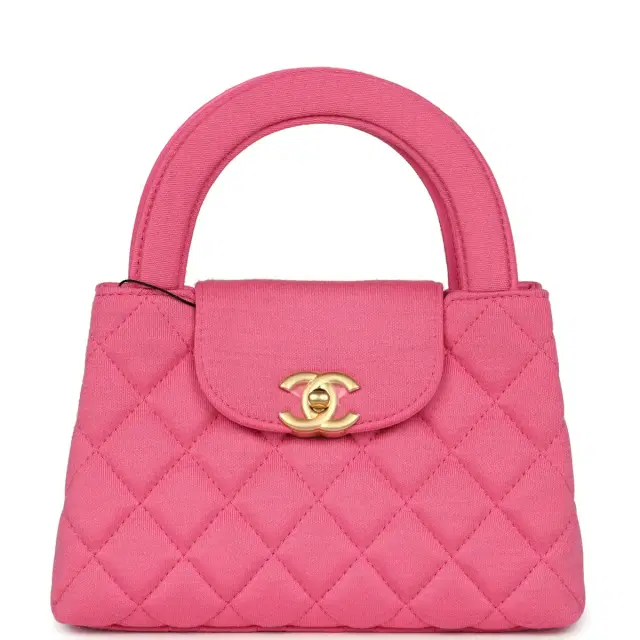 Chanel Chanel Small Kelly Dark Pink Jersey Brushed Gold Hardware